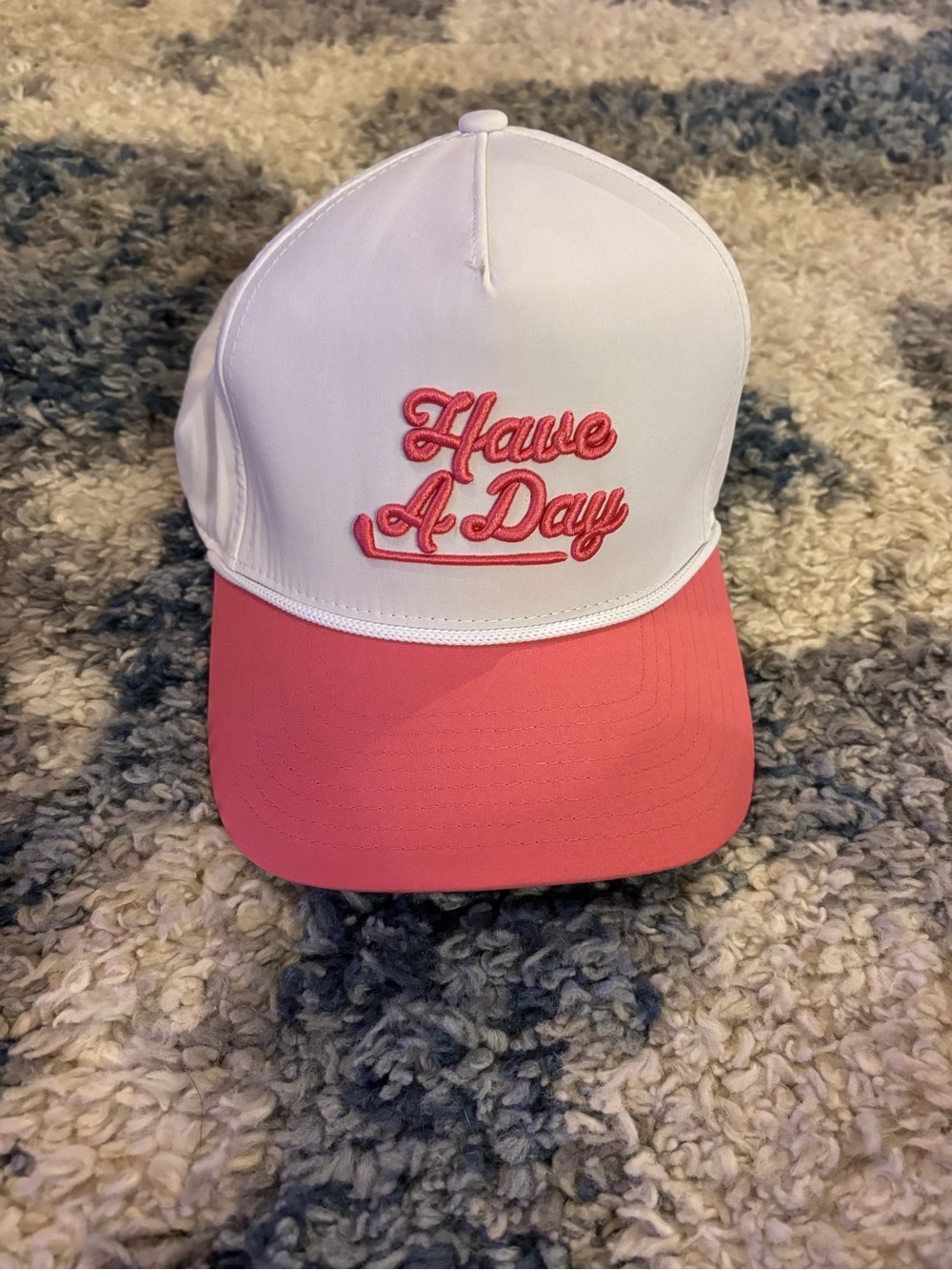 Breezy Excursion White and Pink 'Have A Day' Trucker Hat
